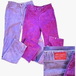 Adolphe Lafont Women's Vtg Corduroy Pants French Size 40 Purple 1980s Set of 2